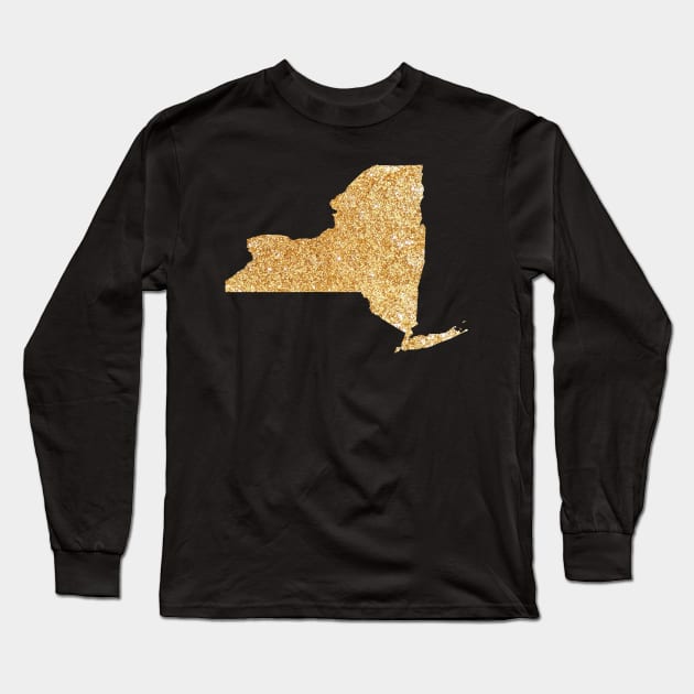 Golden New York Long Sleeve T-Shirt by lolosenese